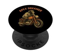 Apex Dreamer Retro Chimp on Motorcycle Design PopSockets Adhesive PopGrip