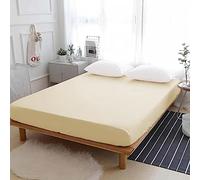 APEX FURNISHINGS Fitted Sheet Double Cream, 100% Egyptian Cotton deep fitted sheets double bed 300 Thread Count 300 TC Easy Care, Breathable Bed Sheets (140x190cm)