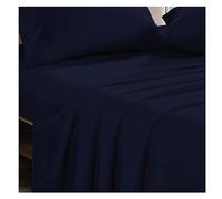 APEX FURNISHINGS Flat Sheet Navy Blue 100% Egyptian Cotton 300 Thread Count Double Bed Sheets - Breathable and Fade Resistant Hotel Bedding Flat Sheets (230cm x 255cm)