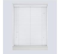Apex Furnishings Made to Measure Faux Wood Window Venetian Blinds-50mm Slats White String Design Home Office Windows Blind (114cm x 150cm)