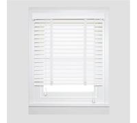 APEX FURNISHINGS Made to Measure Faux Wood Window Venetian Blinds-50mm Slats White Tape Home Office Windows Blind (210cm x 150cm)