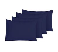 APEX FURNISHINGS Navy Blue pillow cases 4 pack cotton 200 Thread Count Egyptian Cotton, Breathable Hotel Quality Envelope Closure Pillowcases 50x75 cm