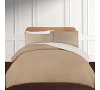 APEX FURNISHINGS Single Duvet Cover Set- 100% Brushed Microfiber Bedding Quilt Cover with Pillowcase - Mink/Cream
