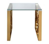 Apex Glass and Gold Square End Table