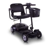 Apex Lite Lightweight Portable Travel e-Mobility Device with 8" Alloy Wheels, Detachable Frame, and Comfortable Folding Seat for Easy Transport, Ideal for Users Up to 136 kg (Black)