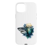 Apex Predator Ocean Life Watercolor Splash Art Case for iPhone 15 Plus