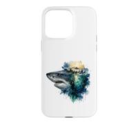 Apex Predator Ocean Life Watercolor Splash Art Case for iPhone 15 Pro Max