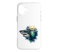 Apex Predator Ocean Life Watercolor Splash Art Case for iPhone 16 Plus