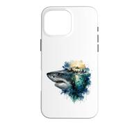 Apex Predator Ocean Life Watercolor Splash Art Case for iPhone 16 Pro Max