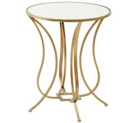Apex Round End Table - Gold Metal and Clear Glass