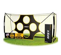 Apex Sports 12x6 FT Soccer Goal with Precision Target - Portable Soccer Net with Removable 10-Hole Target, Portable Design, Quick Setup, Ground Stakes & Collapsible Frame for Indoor/Outdoor Training