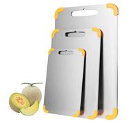 Apex Titanium Cutting Board - Double-Sided Pure Titanium Cutting Board for Kitchen, Knife-Friendly, Scratch-Resistant, Non-Slip, Dishwasher Safe, Easy to Clean (M 12"x8")