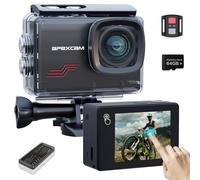 Apexcam M80 PRO Action Camera Touchscreen with 64GB Card 4K 60FPS 64MP 40M EIS Ultra HD Underwater Waterproof 8X Zoom Pre-Recording WIFI Wide Angle with 2x1350 Battery Accessories Mount Kits