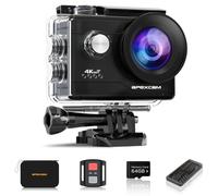 Apexcam M80air with 64GB Card Action Camera 4K 60FPS 64MP WiFi Underwater Camera Waterproof 40M Sports Camera EIS With Ultra HD 2.4G Remote 2 x 1350mAh Batteries and Accessories