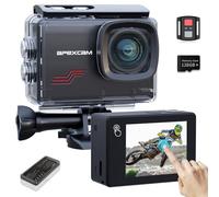 Apexcam New M80PRO Sports Camera Touch Screen with 128G Card 4K 48MP Action Camera Underwater Camera Waterproof 40M with 8X Zoom and 2 x 1350 Batteries Kit Accessories