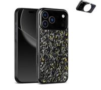 Apexcarbon Forged Carbon Fiber Phone Case for iPhone 17 Pro Max, Ultra-Slim Case with Caseless Touch Feeling, Anti-Scratch Forged Carbon Fiber Protective Covers (for 17 PM,Gold)