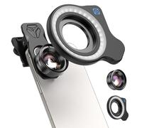 APEXEL HB100-HD Mobile Macro Lens, F1.8 with 45 Fill Light Modes, 10X Mobile Phone Lens with Phone Clip, Compatible with iPhone 17/16/15, Samsung, Google Pixel, and Other Smartphones