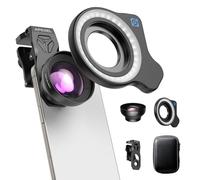 APEXEL HB100 Ultra HD Phone Macro Lens with 45 Lighting Options & AF Anti-Glare Macro Lens Suitable for iPhone, Samsung, Pixel and Other Smartphones