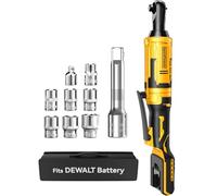 APEXPOWER 1/2" Brushless Cordless Ratchet Wrench, 88 Feet Lbs, 0-400 RPM Variable Speed Trigger, Reinforced Head, R&F Switch, 7 Sockets, 1/2 Adapter