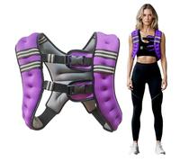 ApexTide Weighted Vest for Women Men 3kg 5kg 8kg, Weight Vest with Reflective Stripe and Double Adjustable Buckle Straps, Ideal for Gym, Strength Training, Cardio, Yoga and Running (Purple 5kg)