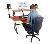 ApexTone Studio Desk - Traditional Executive Desk - Cherry Wood - 77 cm (W) x 187 cm (L) x 11 cm (H) - Suitable for Audio Production, Gaming