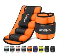 APEXUP Adjustable Ankle Weights for Women and Men, Modularized Leg Weight Straps for Yoga, Walking, Running, Aerobics, Gym (2-10 lbs, Orange)