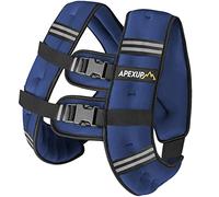 APEXUP Weighted Vest with 5lbs/10lbs/15lbs/20lbs/25lbs/30lbs Weights and Reflective Stripe, Weight Vest Men Women for Workout, Strength Training, Running (Blue, 15lbs)