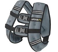 APEXUP Weighted Vest with 5lbs/10lbs/15lbs/20lbs/25lbs/30lbs Weights and Reflective Stripe, Weight Vest Men Women for Workout, Strength Training, Running (Grey, 15lbs)
