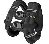 APEXUP Weighted Vest with 5lbs/10lbs/15lbs/20lbs/25lbs/30lbs Weights and Reflective Stripe, Weight Vest Men Women for Workout, Strength Training, Running (Black, 25lbs)