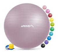 APEXUP Yoga Ball Exercise Ball, Pilates Ball, Anti Slip Stability Ball, Heavy Duty Gym Ball for Fitness, Balance, Core Workout, Physical Therapy (XXL(31"~34") 85cm, Mauve)