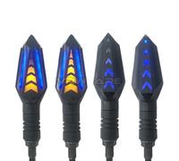 APEYCRX Turn Signal Lights Motorcycle Double Side Water Flowing 4pcs 12V Day Night Turn Signals Front Rear Universal Flashing Signal Lights Indicators