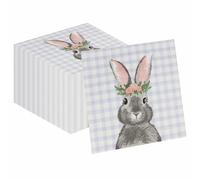 APFCLRBL Easter Bunny Lucky Egg Party Napkins Decorative for Easter Celebrations, Spring Parties, Egg Hunt Events & Festive Table Decor CJ019 (Rabbit 3)