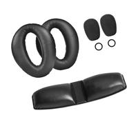APGLSXY 11cm Headset Replacement Ear Pad Set, Black Cushions with Head Pad and Microphone Foam Covers for Aviation Wear Repairs and Fit Checks