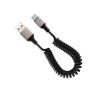 APGLSXY 34-150cm Adjustable USB C to USB C Coiled Cable Type Data Cord Laptops Power Supply Wire Line for Fast Charging Spring Design Data Cable