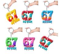 APGLSXY 67 Keychain,67 Memes Keychains Six Seven Keychain Car Keyrings Bag Charm Backpack Accessories Valentines Day Gift Unisex Bag Charm for Handbags