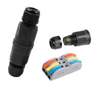 APGLSXY Connector 2/3 Pin LED Lamp Wiring, Color THREE IN THREE OUT | Waterproof Wire Connector, Outdoor LED Light Connector, 2 Pin 3 Pin Adapter, Cable Screw Electrical Adapter Block