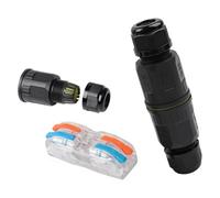 APGLSXY Connector 2/3 Pin LED Lamp Wiring, Transparent TWO IN TWO OUT | Waterproof Wire Connector, Outdoor LED Light Connector, 2 Pin 3 Pin Adapter, Cable Screw Electrical Adapter Block