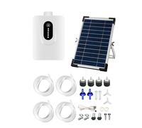 APGLSXY Easy Install Solar Airator with 4 Compressors and Permanent Battery Providing O2 Day Night 72 Time After Sports Car Various Pond Varieties Including Ornamentalfish ABS Airator