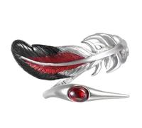 APGLSXY Minimalist Feathered Pattern Rings Silver Tone Adjustable Jewelry Retro Styles Unisex Gifts for Special Moment Wear Open Feathered Rings for Women Men Unisex