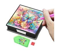 APGLSXY Original Acrylic Butterfly Note Box Featuring Shimmering Resin Factors for Art Lovers Creative Stationery Holder