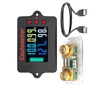 APGLSXY Precised 36V 24V Battery Counter Coulombmeter with USB Power Cable for Accurate Voltages and Current Readings Lithium Batteries Counter