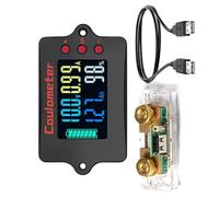 APGLSXY Precised 36V 24V Battery Counter Coulombmeter with USB Power Cable for Accurate Voltages and Current Readings Lithium Batteries Counter