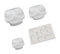APGLSXY Rose Foliage Mold Set, 4 Piece Silicone Floral Form Set for Making with Easy Release Design for Soap Crafting, Resin Casting and Decor Rose Flower Mold Silicone Floral Casting