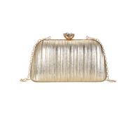 APGLSXY Stylish Metallic Color Pleated Evening Purse Water Resistant Makeup Bag with Removable Chain Strap for Wedding Prom Evening Parties and Banquets Event Polyester Cosmetic Bag