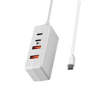 APGLSXY Type C to Double USB and Double Charging Splitter Cord for Safe and Stable Power Distribution to 4 Devices USB Extension Cable