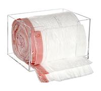 Aphbrada Extra Large Trash Bag Dispenser Roll Holder, Wall Mount Acrylic Garbage Bag Dispenser Roll Holder for Kitchen Cabinet, Trash Waste Bin Liners Organizer Under Sink, Clear