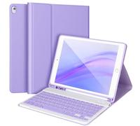APHBZGE Keyboard Case for iPad 9/8/7th Gen 10.2’’,Detachable Case with Bluetooth Keyboard for iPad 9th Gen 10.2 inch with Pencil Holder,Auto wake/up,Purple
