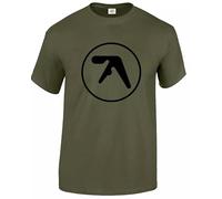 Aphex Twin T-Shirt Men's Funny Dance Rave Music Electronicas Tee Top(Military Green,XL)