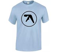 Aphex Twin T-Shirt Men's Funny Dance Rave Music Electronicas Tee Top(Sky Blue,L)