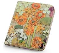 APHISON Purses for Women Small Wallet with Zipper RFID Blocking Slim Vegan Leather Wallet Bifold Card Holder Coin Pocket Ladies Purse with ID Window Four-Leaf Clover